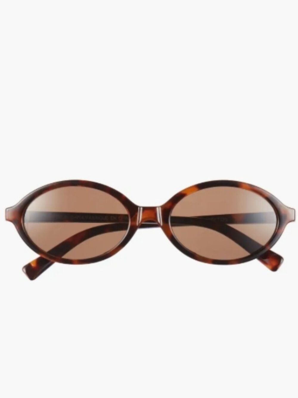 Tortoise Oval Sunglasses Slim Brown Frame Women Acetate Minimal 90’s - Picture 3 of 4